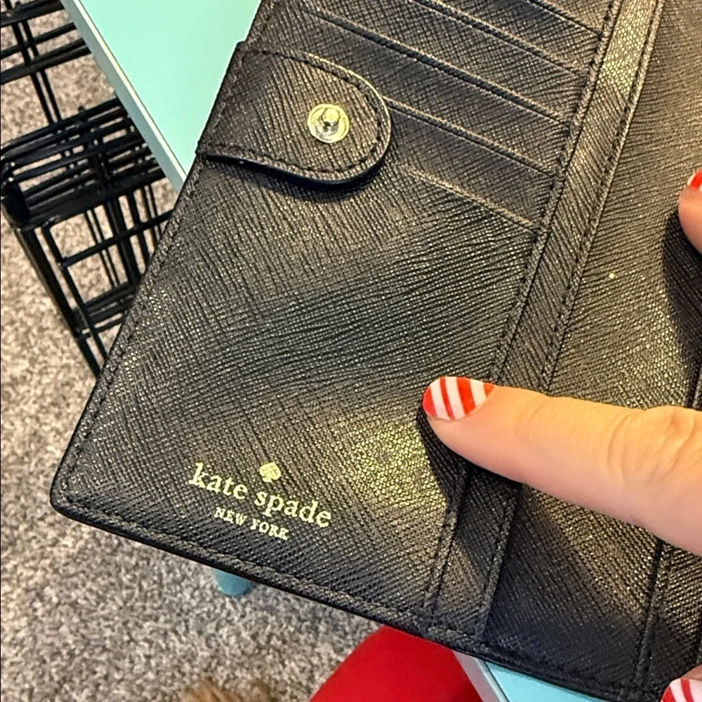 Kate Spade Tricolor Wallet card colder coin purse designer clutch red pink white